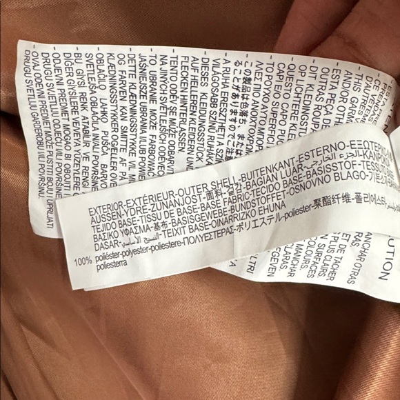 Zara Faux Leather Long Duster Blazer Top Coat Trench Jacket Cognac Brown Medium - Picture 13 of 13